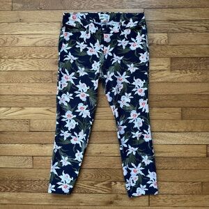 Women’s Pixie Navy Blue and Floral Crop Pants